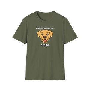 I Love My Yellow Lab T-Shirt, Custom Yellow Labrador Retriever T-Shirt, Cute Cartoon Dog Tee for Lab Lovers, dzignsbyjess, labrador puppy