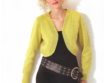 Ladies Cropped Bolero Cardigan Knitting Patterns, Women's Jackets, Size 32-42" Chest, PDF Download