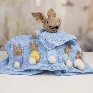 Baby Bunny Blanket Comforter Knitting Patterns, Baby Shawls, PDF Download