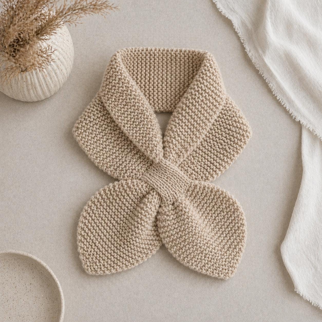 Marple Pattern Easy Marple Keyhole Scarf Knitting Patterns, Beginner Garter Stitch ...