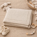 Easy Beginner Rib Baby Blanket Knitting Patterns, Garter Stitch Throw, PDF Download