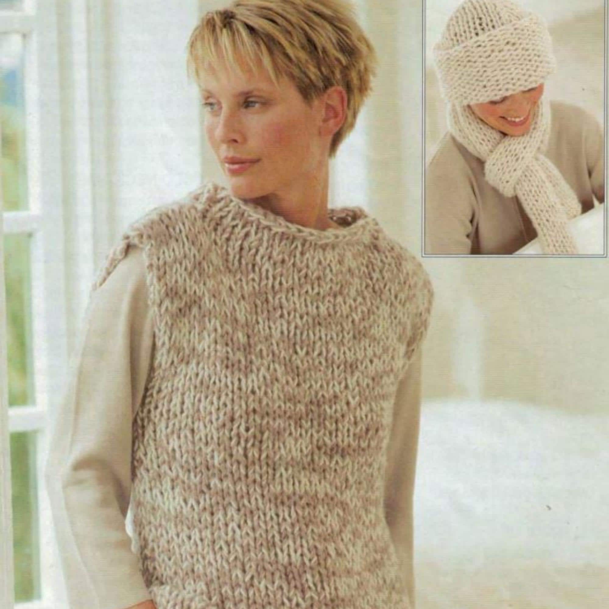 Easy Chunky Knit Sweater Patterns, Beginner Women's Jumpers, 30-40 ...