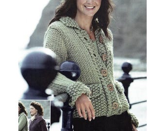 トップス Western Stitch Knit jacket Easy Quick Knit Moss Stitch Jacket Zip or Button Front Womens 32