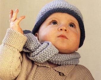 Baby Hat Scarf Blanket Knitting Patterns, PDF Download