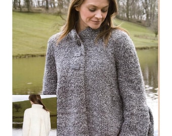 Ladies Chunky Cardigan Knitting Patterns, Women's Jackets, 30" - 42" Chest, PDF Download