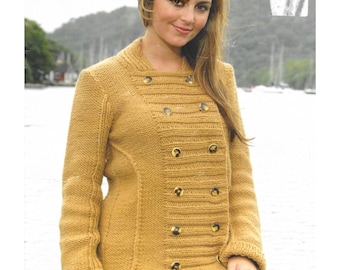 Ladies Chunky Cardigan Knitting Patterns, Women's Jackets, Size 30-42" Chest, PDF Download
