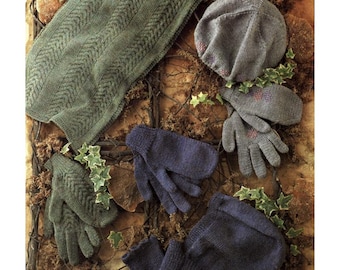 Patrones de tejido para guantes sin dedos, bufandas, pasamontañas y gorros (tallas pequeñas, medianas y grandes) (descarga en PDF)