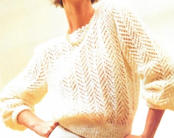 Ladies Sweater Knitting Patterns, Women's Jumpers, Size 30-42" Chest, PDF Download