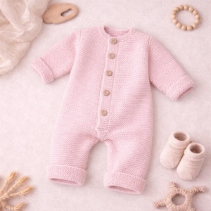 Enkla stickmönster för babysittdräkter, pyjamasdräkter för baby, 1 månad - 4 år, PDF-nedladdning
