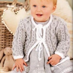 Baby Cardigan Knitting Pattern Download,  Size from 6 months - 7 years, Hand Knitted Baby Sweater Pullover Patterns, Baby Sweater Patterns