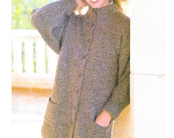 Easy Ladies Cardigan Knitting Patterns, Womens Jackets, Size 32-40" Chest, PDF Download