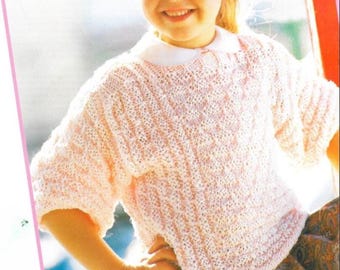 Children's Sweater Knitting Patterns, Kids Jumpers, Ages 3-6 Years, PDF Download