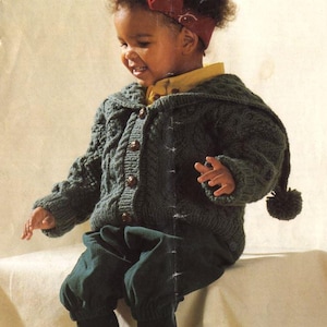 Knitting Pattern Childrens Sweater/ Jumper/ Pullover Aran / Heavy Worsted Size 1 - 3 years, Knitted Kids Jumper, Knitting Pattern Download