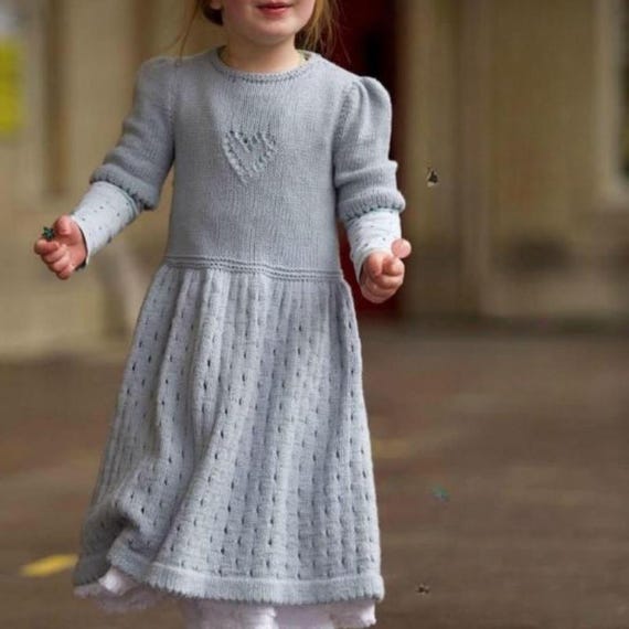jumper dress knitting pattern Children's Patterns, Kids Dress, 9 Mths to 6 Yrs, PDF Download To fit bust
