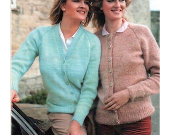 Easy Ladies Cardigan Knitting Patterns, Women's Jackets, 30" - 42" Chest, PDF Download
