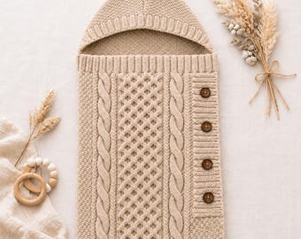 Baby Cable Sleeping Bag Knitting Patterns, 0 - 18 Months, PDF Download