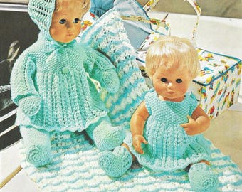 Dolls Clothes Knitting Patterns, 12-16" Dolls, PDF Download