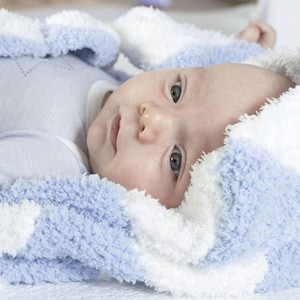 Super Weiche Babydecke Strickmuster in leichtem Kammgarn Doppelgestrickt, Gestrickte Baby Geschenke, Babydecke Strickmuster Download