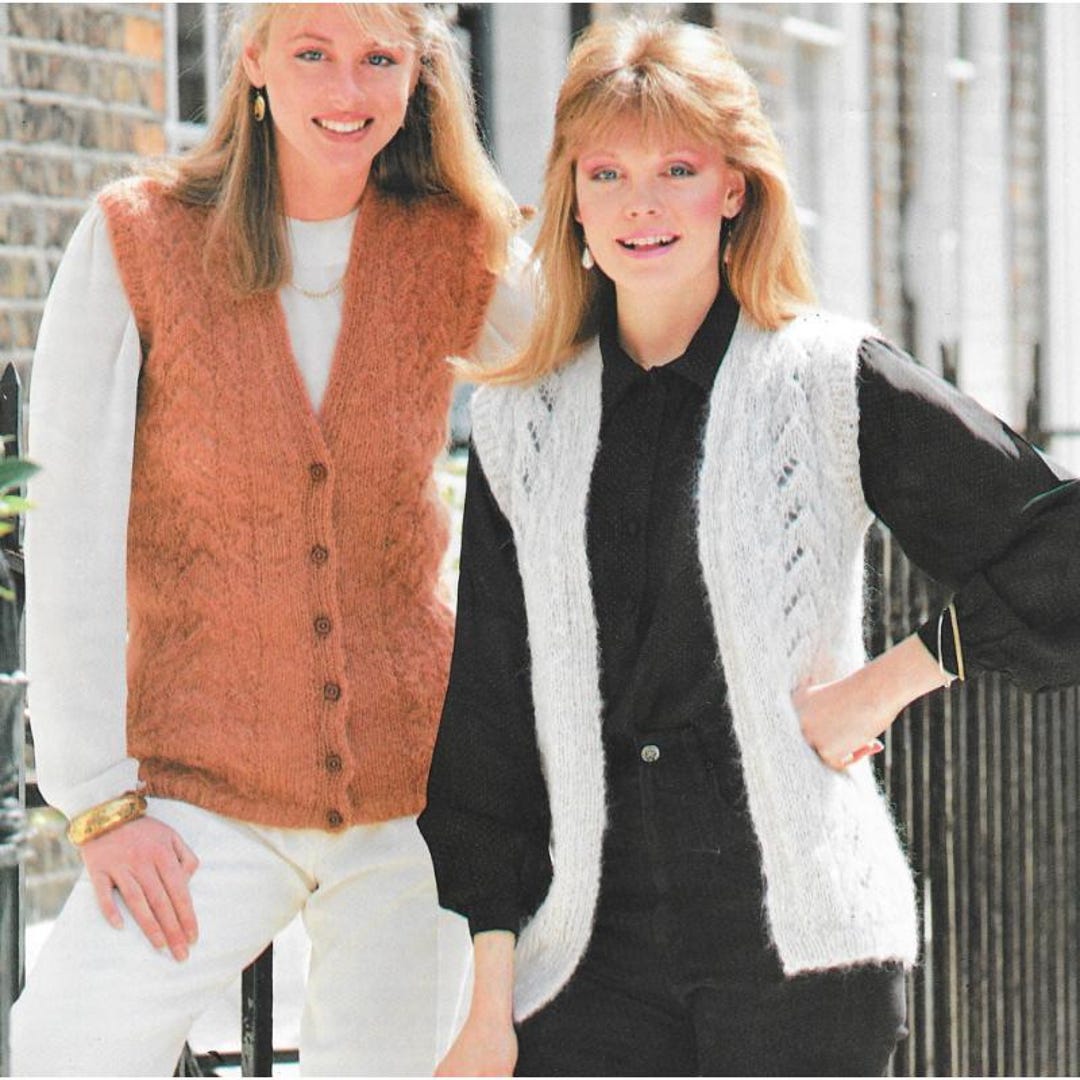 Ladies Sweater Vest Slipover Knitting Patterns, Womens Jumpers