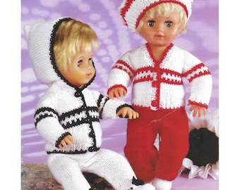 Dolls Clothes Knitting Pattern, Size 12" - 22" Dolls Height, PDF Download
