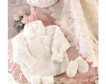 Babyausstattung, Strickmuster, Strickjacke, Decke, Mützen, Stulpen, 0 - 24 Monate, PDF-Download