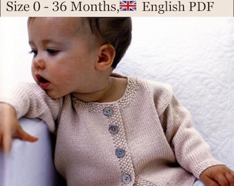 Easy Girls Boys Baby Children's Cardigan Knitting Patterns, Birth - 3 years, PDF Download