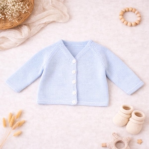 Easy Girls Boys Baby Cardigan Knitting Patterns, Birth - 9 Mths, PDF Download