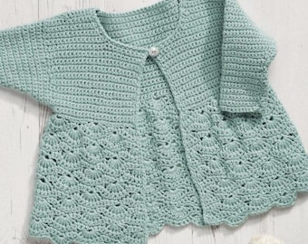 Baby Cardigan Crochet Patterns, Jacket Patterns, Size Birth to 24 Months, PDF Download