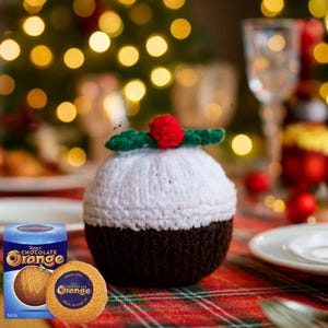 Christmas Pudding Chocolate Orange Cover, Xmas Knitting Pattern, PDF Download