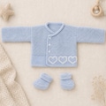 Baby Heart Jumper Knitting Patterns, Baby Sweaters, Premature to 6 Mths, PDF Download