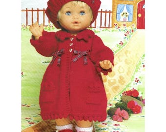 Dolls Clothes Knitting Pattern, Size 12" - 22" Dolls Height, PDF Download