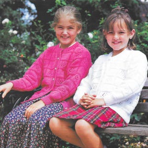 Child&#39;s Lace Cardigan Knitting Pattern: DK Wool (PDF Download, Size 20-30&quot; Chest)