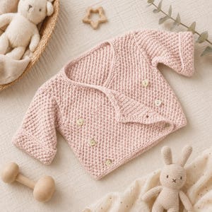 Baby Wrap Cardigan Knitting Patterns, 0 - 18 Months, PDF Download