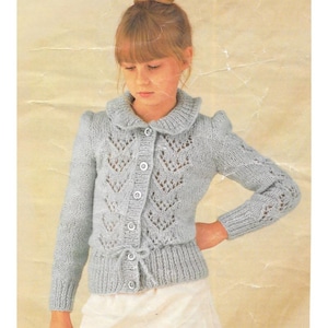 Knitted Children&#39;s Cardigan Pattern: Chunky Yarn, Size 24-32&quot; (PDF Download)