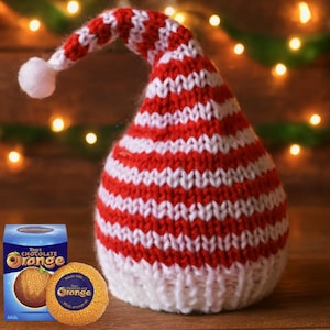 Christmas Elf Chocolate Orange Cover Knitting Pattern, Mince Pie Cover, PDF Download