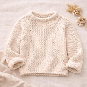 Einfache Anleitung für grobstrick Damenpullover, 76-102 cm Brustumfang, PDF-Download