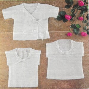 Classic Baby Vest Knitting Patterns Download,  Knitted Baby Clothes, Size 3 - 24 Months, Hand Knitted Baby Vests 3 Ply Yarn Light Fingering