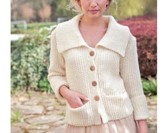 Ladies Cardigan Knitting Patterns, Women's Garter Stitch Jackets, 36-46" Chest, PDF Pattern