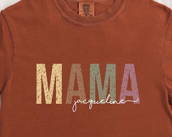 Personalized Mama Comfort Colors Shirt with Kids' Names, Custom Mom T-Shirt, Mother's Day Gift, Mama Tee with Children's Names