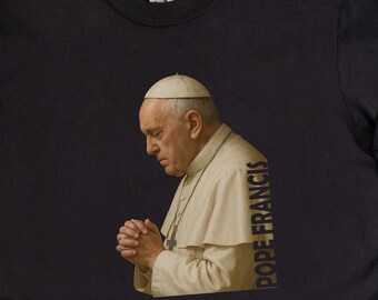 Pope Francis Comfort Colors or Unisex Realistic Shirt, Catholic Faith, In Loving Memory, Religious Tribute Pope, Christian Graphic Tee