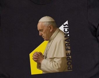 Pope Francis Comfort Colors or Unisex Realistic Shirt, Catholic Faith, In Loving Memory, Religious Tribute Pope, Christian Graphic Tee