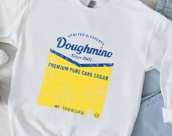 Doughmino Sugar Packet Sweatshirt, Retro Baking Graphic sweater, Funny sweat shirt, Vintage Candy-Inspired Pullover, Sweet Aesthetic Gift