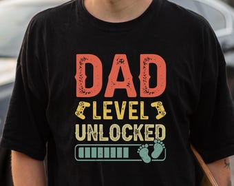 Dad Level Unlocked Gamer Shirt, Father Grandpa Baby Loading Tee