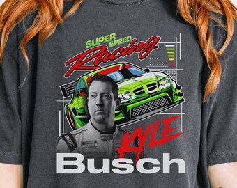 Kyle Busch Shirt NASCAR Racing Tee Super Speed Graphic Merch Gift