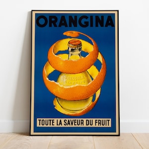 Affiche Orangina - Publicité vintage pour soda - Décoration murale française