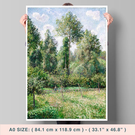 Tableau Toile "Peupliers, Éragny" De Camille Pissarro - Reproduction Impressionniste, Prêt à Accrocher