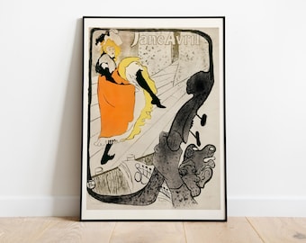 Jane Avril Poster, Toulouse-Lautrec Print, French Cabaret Art Nouveau