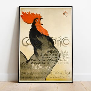 Théophile Alexandre Steinlen, Charles Verneau, Cocorico, 1899 - Dipinto, decorazione per la casa, poster di alta qualità, carta semilucida premium