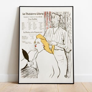 Henri de Toulouse-Lautrec, Le Théâtre Libre, stampa d'arte francese d'epoca - Quadro, decorazione per la casa, poster di alta qualità - carta semilucida premium