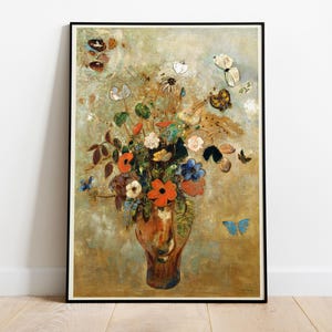 Odilon Redon, Natura morta con fiori, 1905 - Quadro, decorazione per la casa, poster di alta qualità - Carta semilucida premium